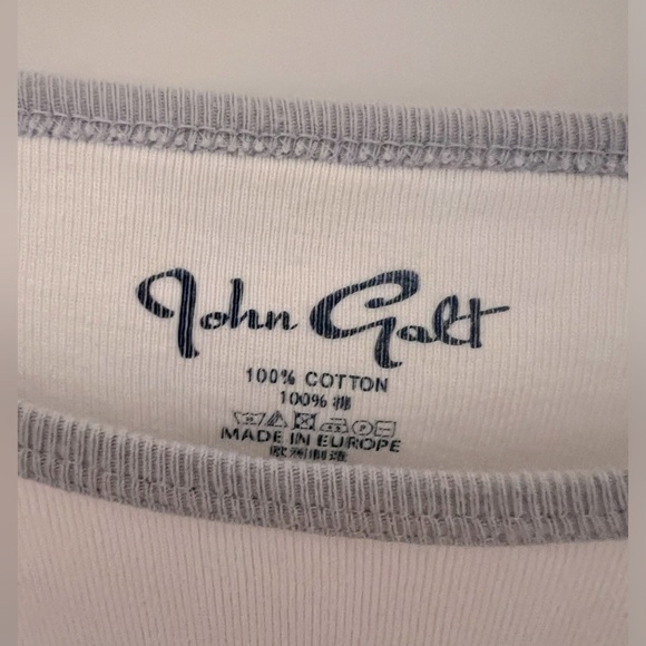 John Galt LA Baby Ringer T-Shirt White and Blue XS/S - Picture 3 of 7